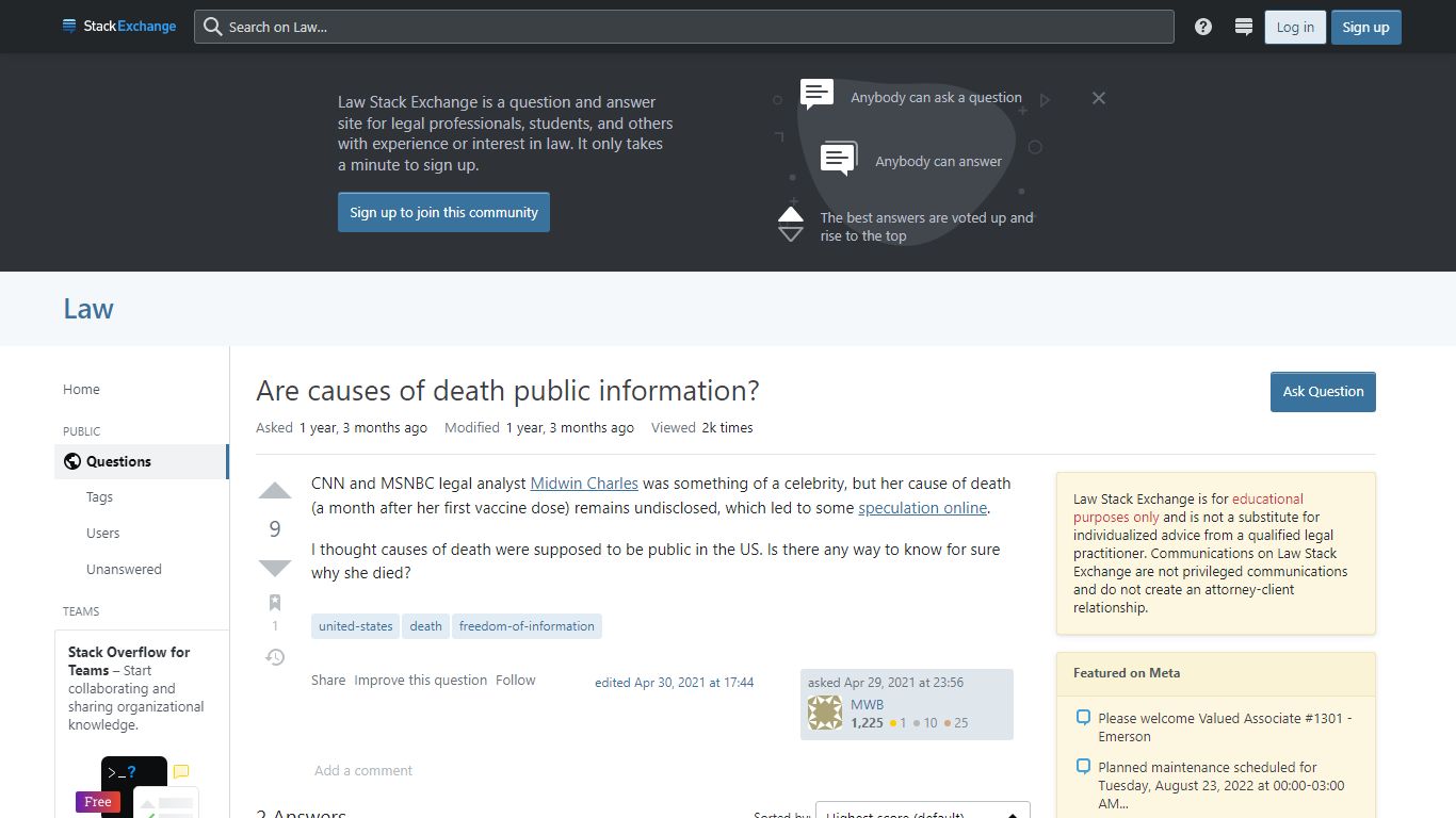 Are causes of death public information? - Law Stack Exchange